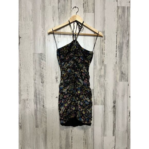 Zara black and purple floral dress - Picture 1 of 9